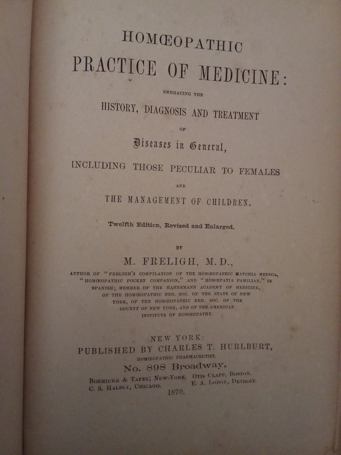 Homœopathic Practice of Medicine
